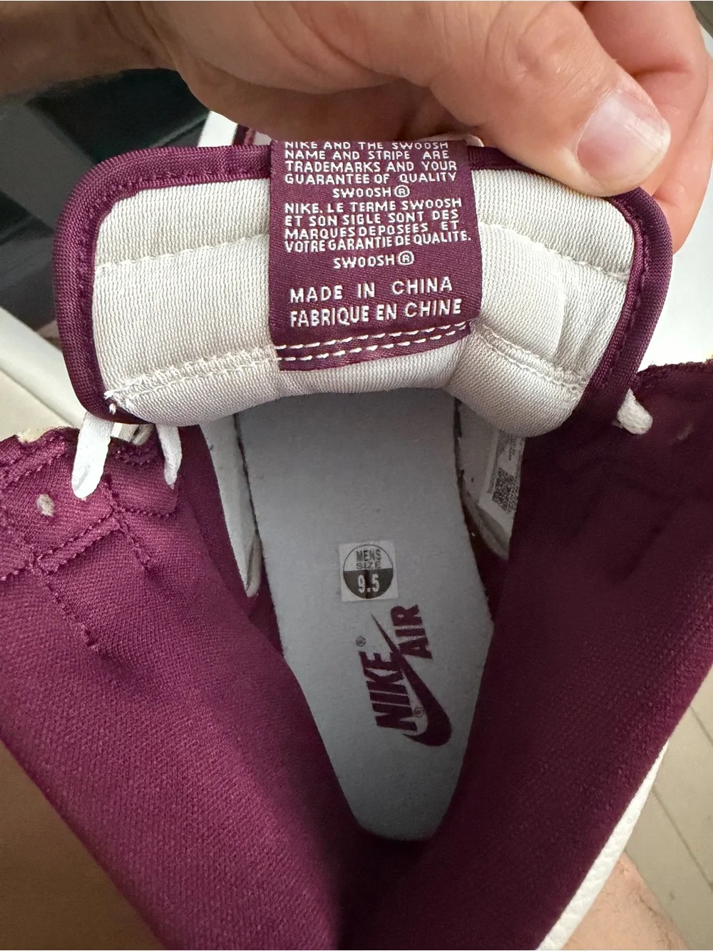 Jordan Men’s High-Top Sneakers - White & Burgundy
